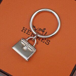 HERMES Logo Amulet Kelly Ring Size 51 Silver Ag 925 Italy